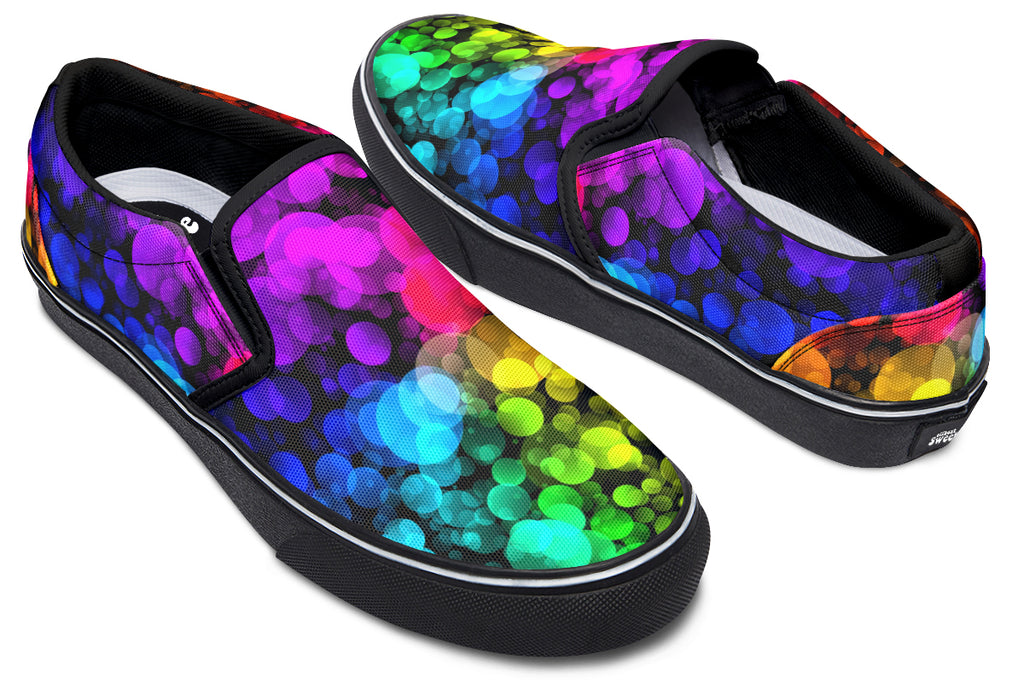 Rainbow Bubbles Slip Ons - Offbeat Sweetie