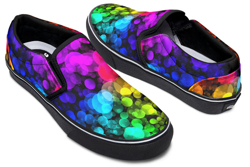 Rainbow Bubbles Slip Ons - Offbeat Sweetie