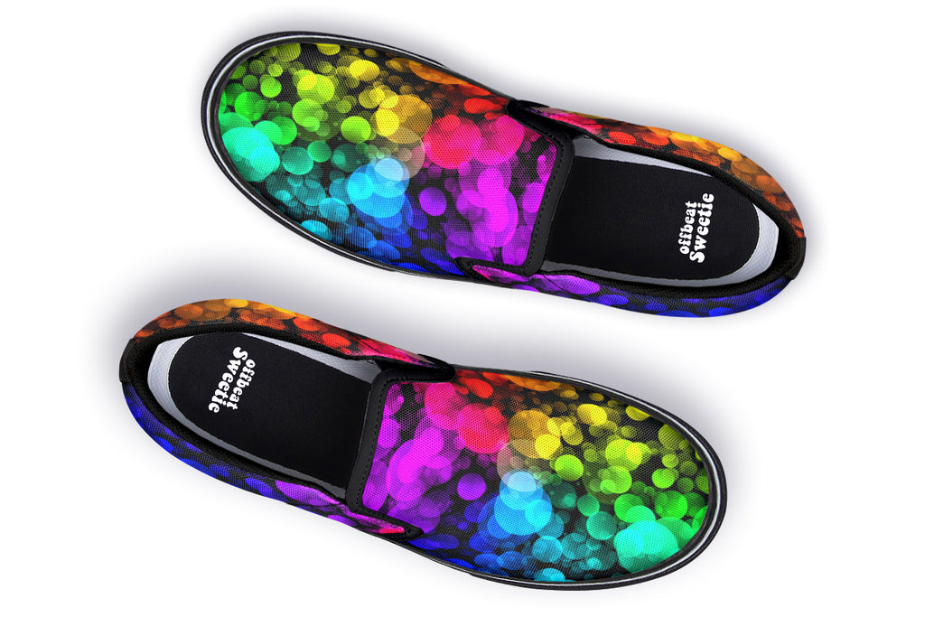 Rainbow Bubbles Slip Ons - Offbeat Sweetie