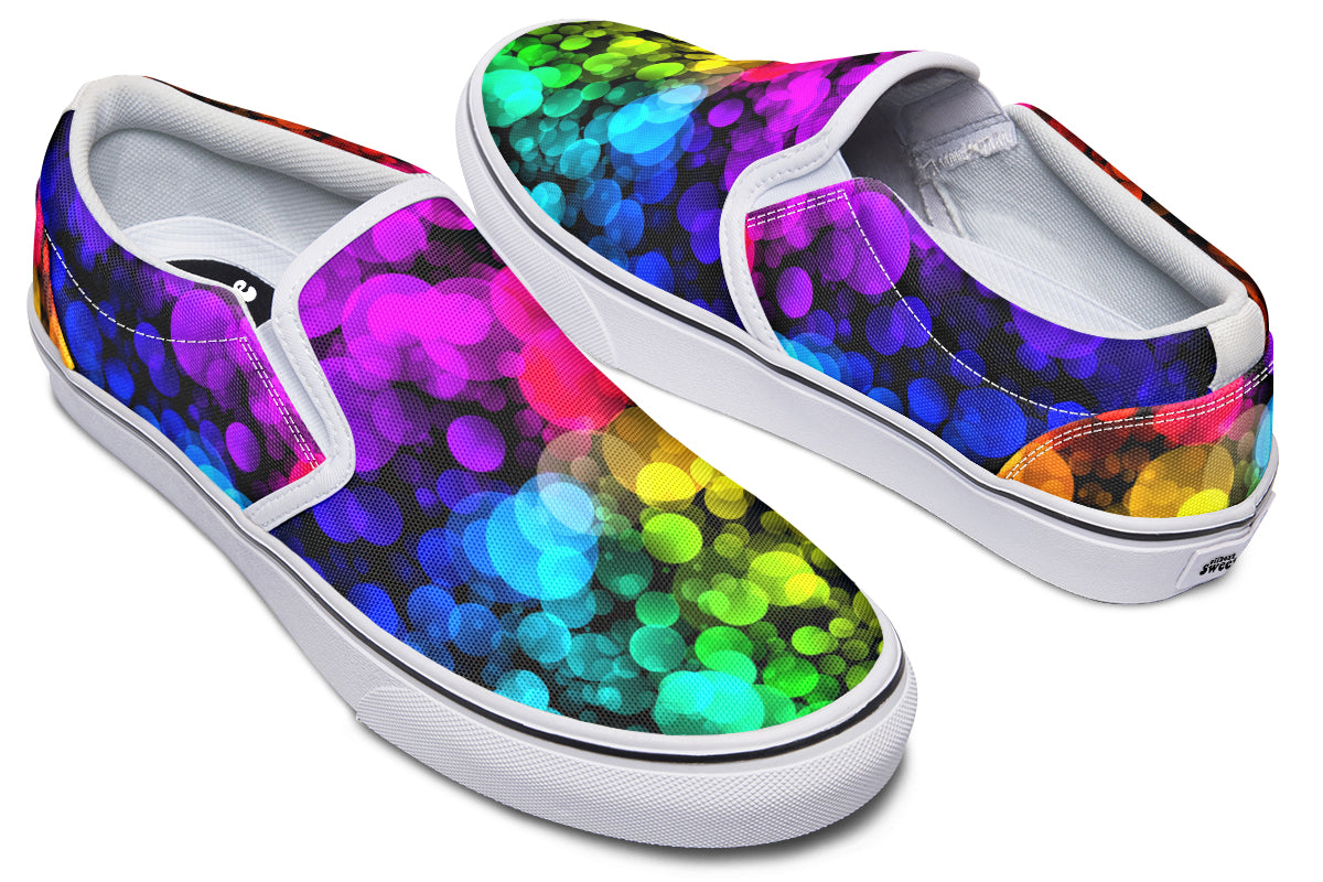 Rainbow Bubbles Slip Ons - Offbeat Sweetie