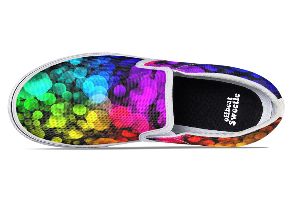 Shell Toes Rainbow Rainbow Bubbles Slip Ons – Offbeat Sweetie