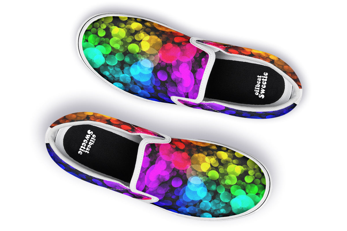 Rainbow Bubbles Slip Ons - Offbeat Sweetie