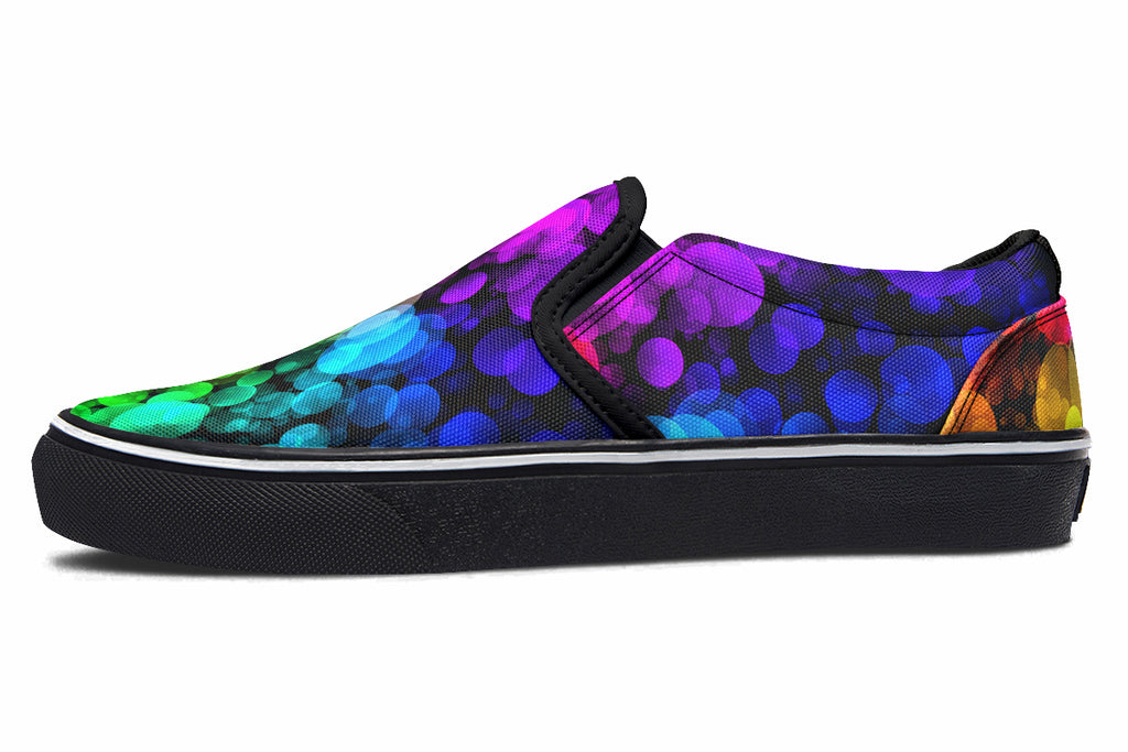 Rainbow Bubbles Slip Ons - Offbeat Sweetie