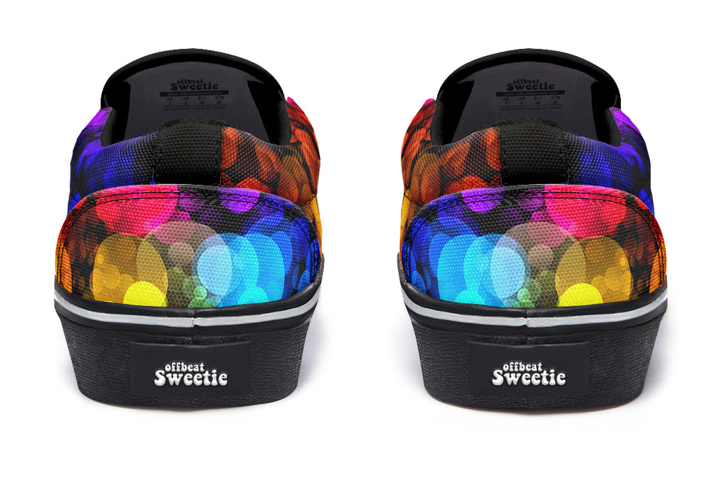 Rainbow Bubbles Slip Ons - Offbeat Sweetie