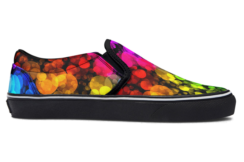 Rainbow Bubbles Slip Ons - Offbeat Sweetie