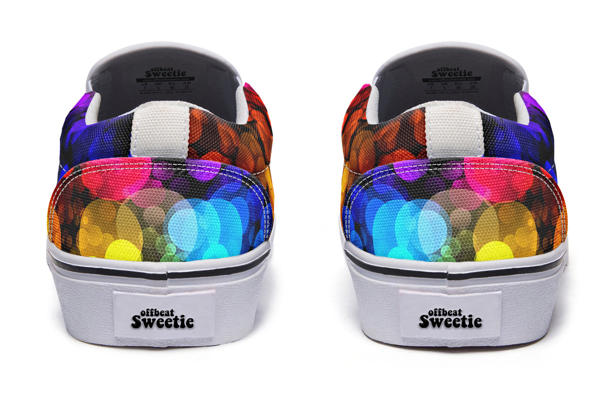 Rainbow Bubbles Slip Ons - Offbeat Sweetie