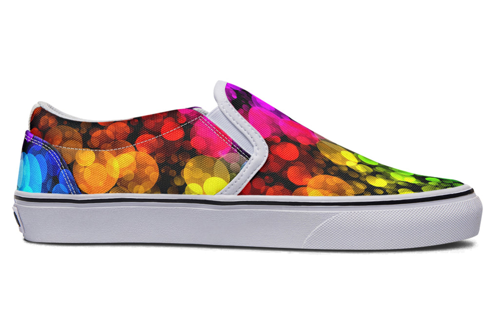 Rainbow Bubbles Slip Ons - Offbeat Sweetie