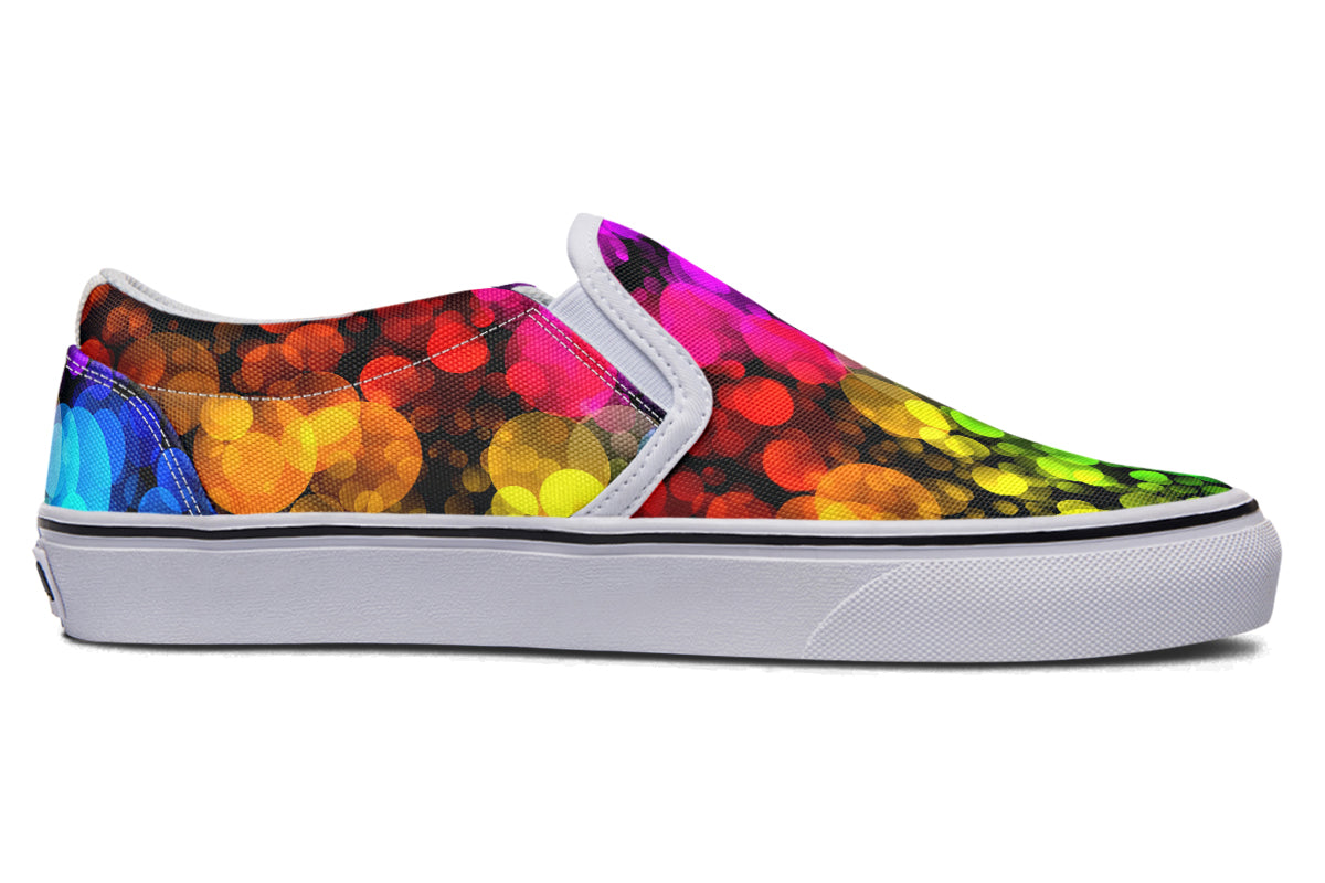 Rainbow Bubbles Slip Ons - Offbeat Sweetie