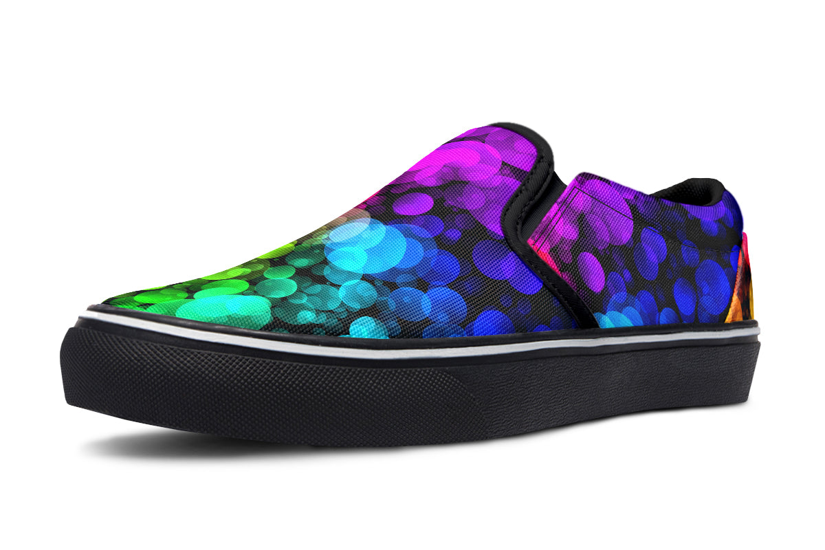 Rainbow Bubbles Slip Ons - Offbeat Sweetie