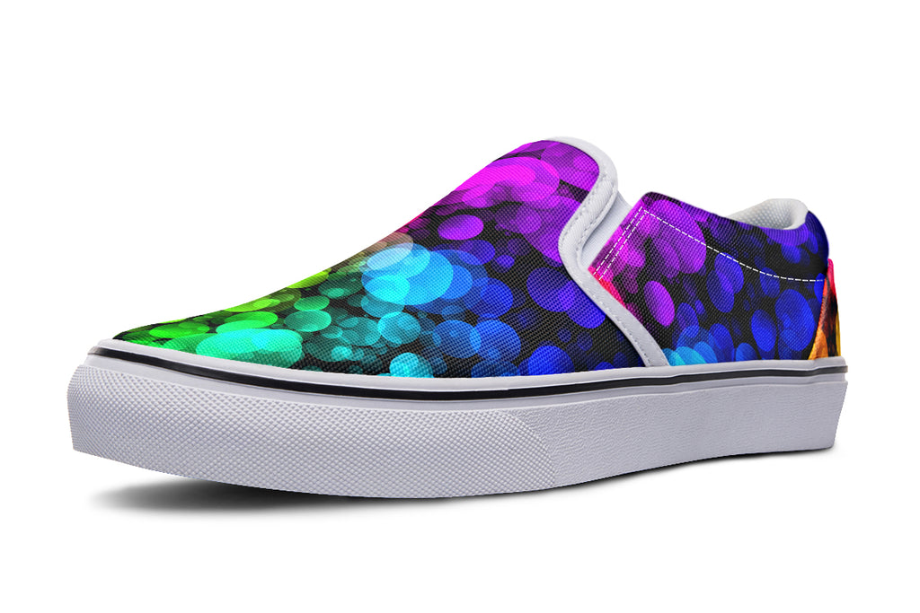 Rainbow Bubbles Slip Ons - Offbeat Sweetie