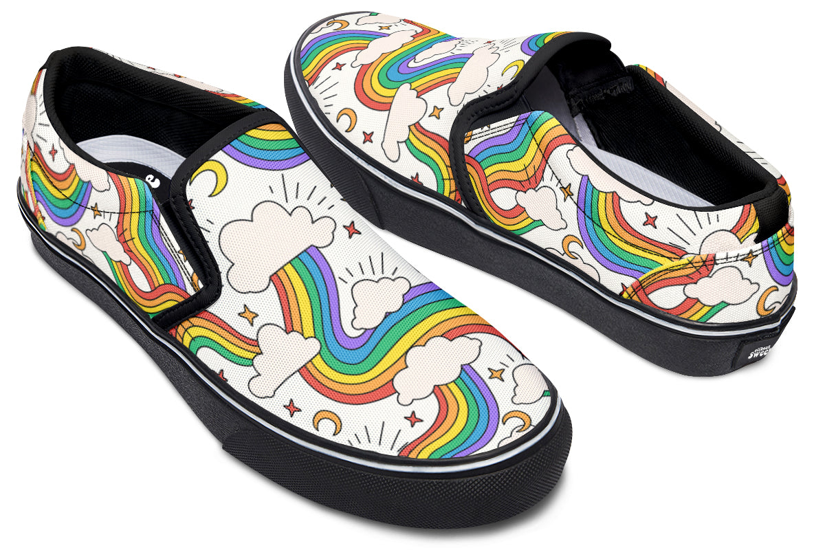 Rainbow Dreams Slip Ons - Offbeat Sweetie