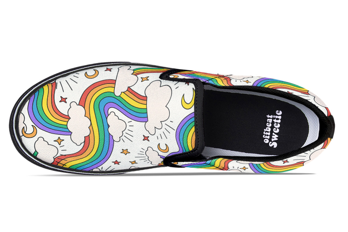 Rainbow Dreams Slip Ons - Offbeat Sweetie