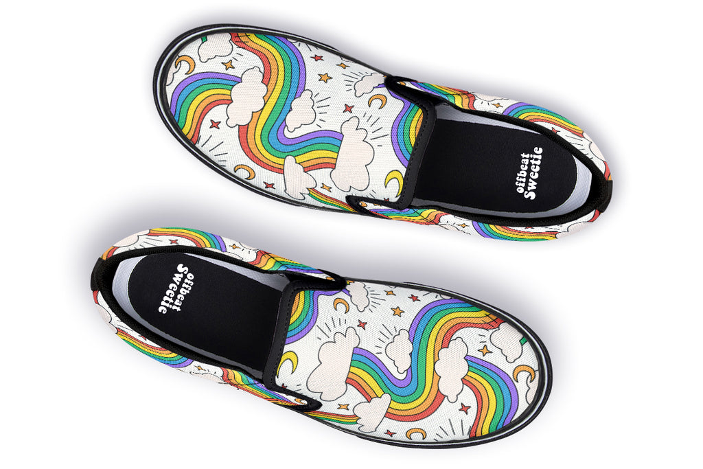 Rainbow Dreams Slip Ons - Offbeat Sweetie