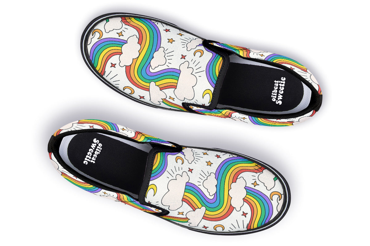 Rainbow Dreams Slip Ons - Offbeat Sweetie