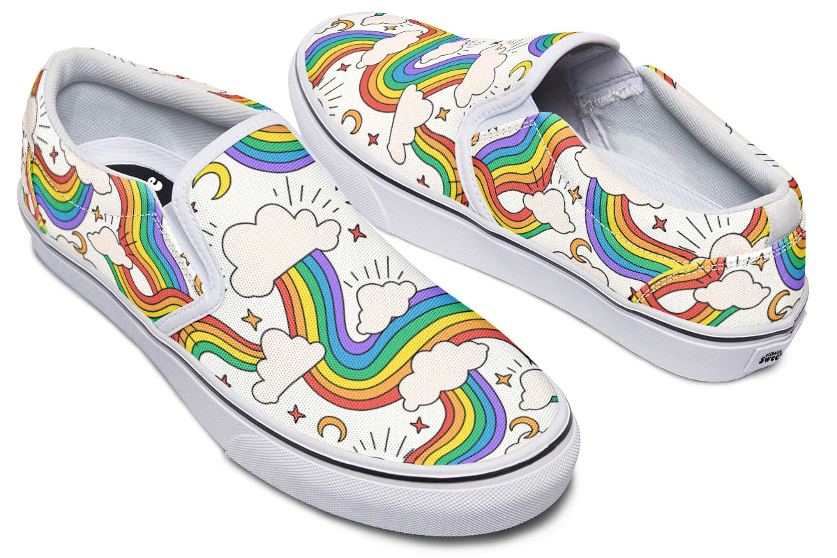 Rainbow Dreams Slip Ons - Offbeat Sweetie