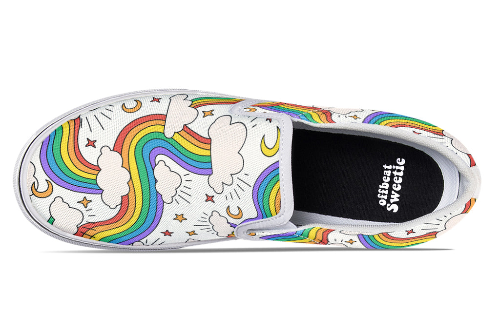 Rainbow Dreams Slip Ons - Offbeat Sweetie