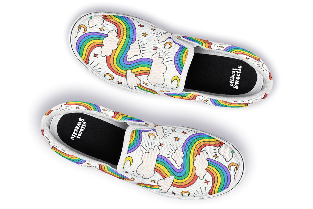 Rainbow Dreams Slip Ons - Offbeat Sweetie