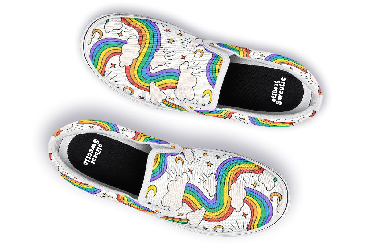 Rainbow Dreams Slip Ons - Offbeat Sweetie