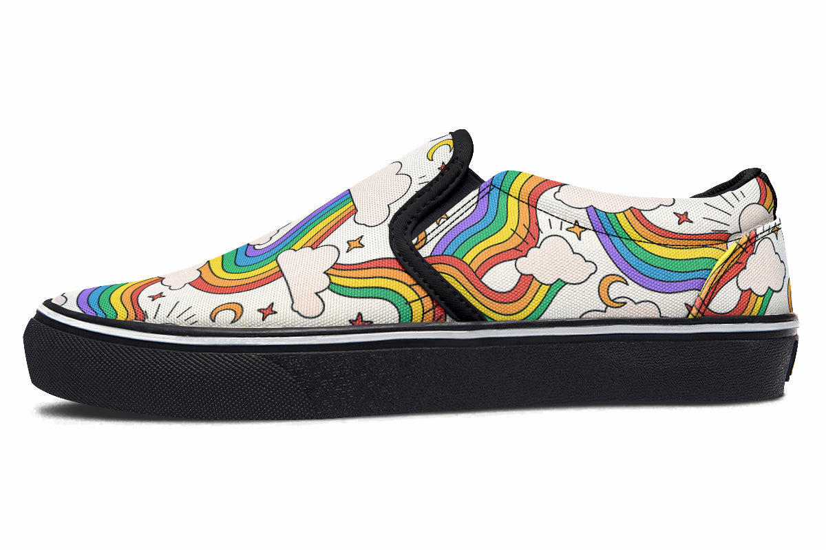 Rainbow Dreams Slip Ons - Offbeat Sweetie