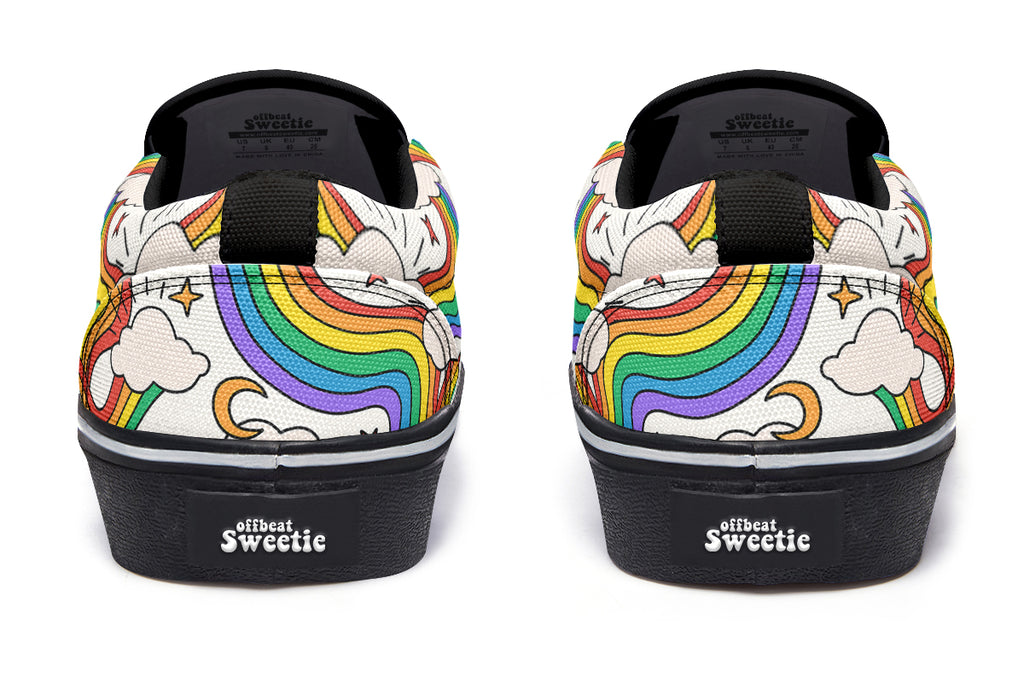 Rainbow Dreams Slip Ons - Offbeat Sweetie