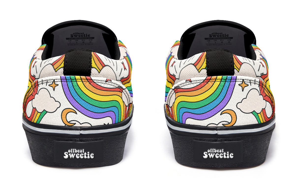 Rainbow Dreams Slip Ons - Offbeat Sweetie