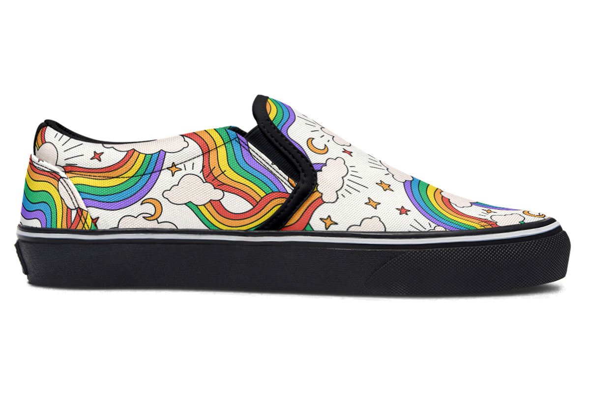 Rainbow Dreams Slip Ons - Offbeat Sweetie