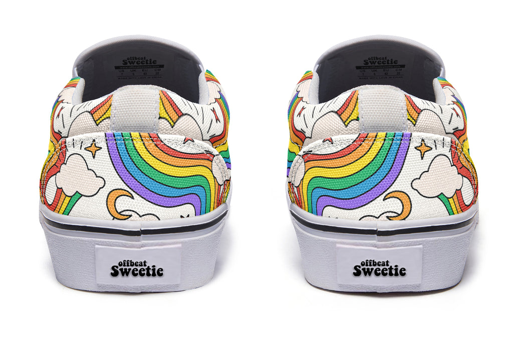 Rainbow Dreams Slip Ons - Offbeat Sweetie