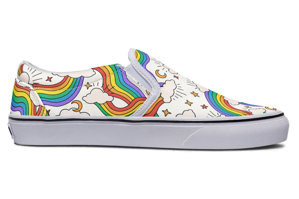 Rainbow Dreams Slip Ons - Offbeat Sweetie