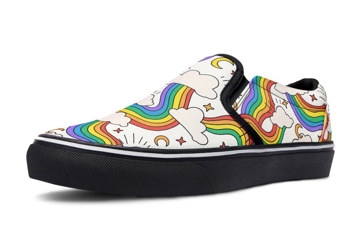 Rainbow Dreams Slip Ons - Offbeat Sweetie