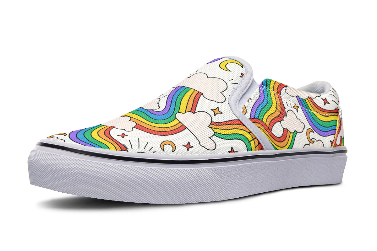 Rainbow Dreams Slip Ons - Offbeat Sweetie