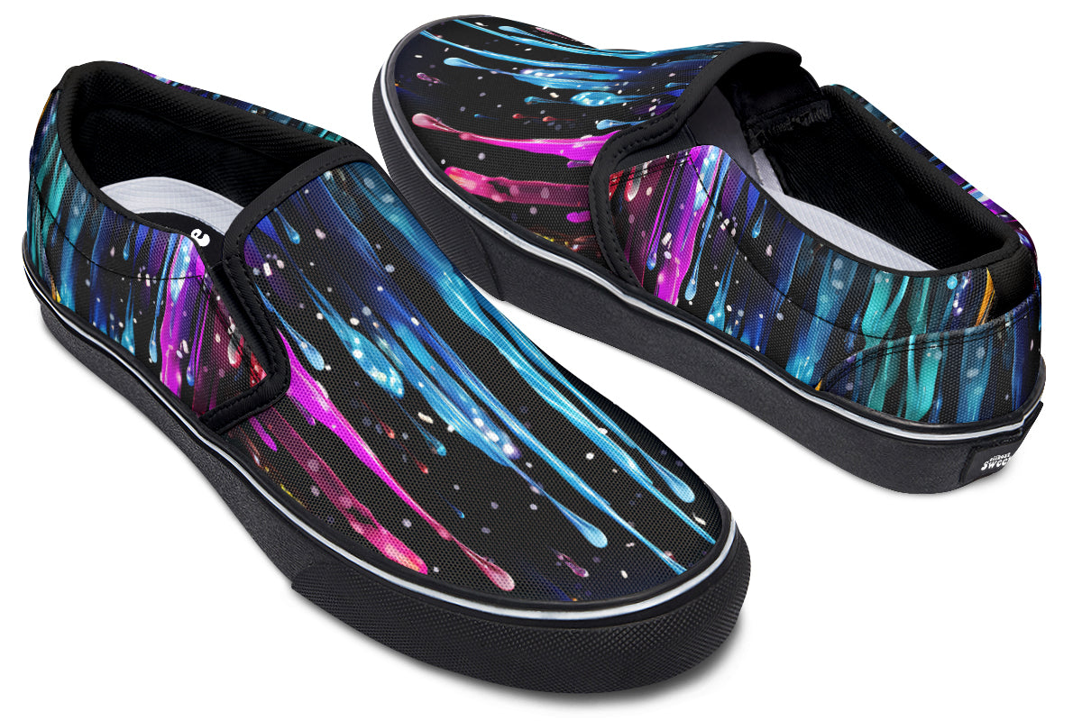 Rainbow Drips Slip Ons - Offbeat Sweetie