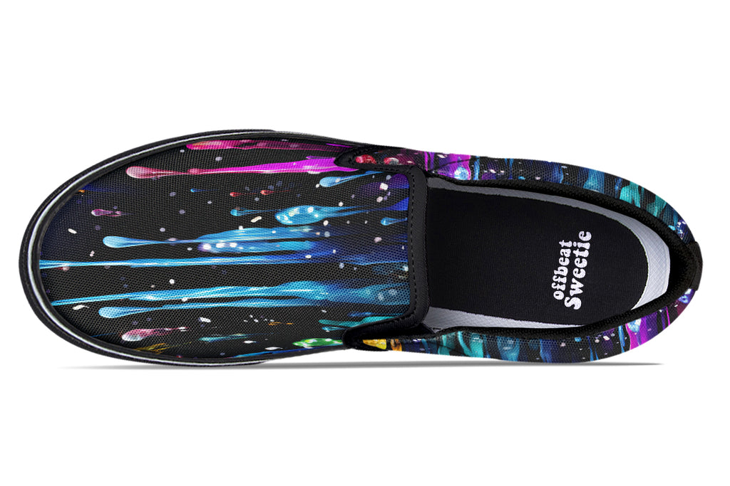 Rainbow Drips Slip Ons - Offbeat Sweetie