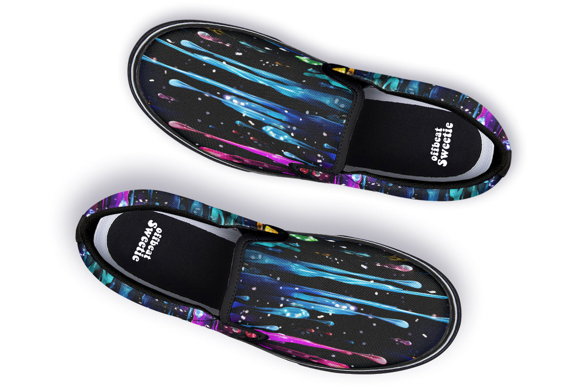 Rainbow Drips Slip Ons - Offbeat Sweetie