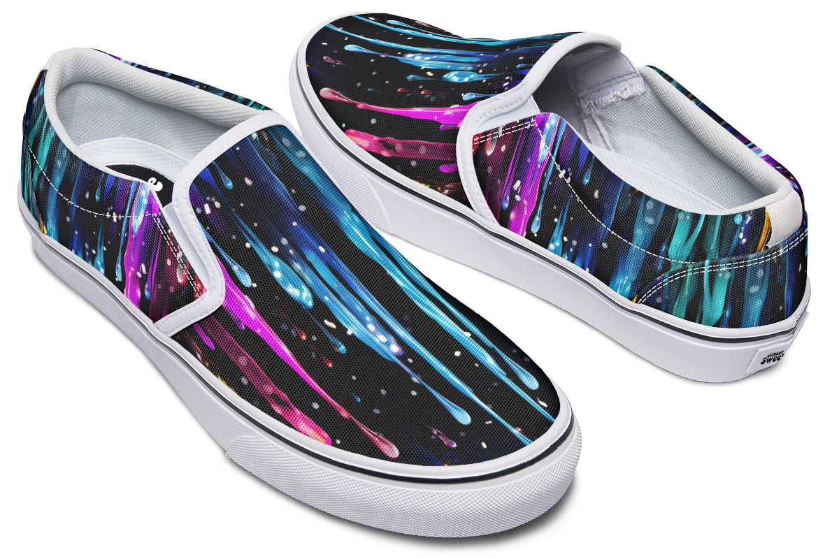 Rainbow Drips Slip Ons - Offbeat Sweetie
