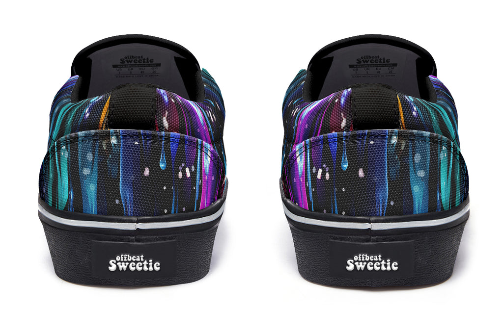 Rainbow Drips Slip Ons - Offbeat Sweetie