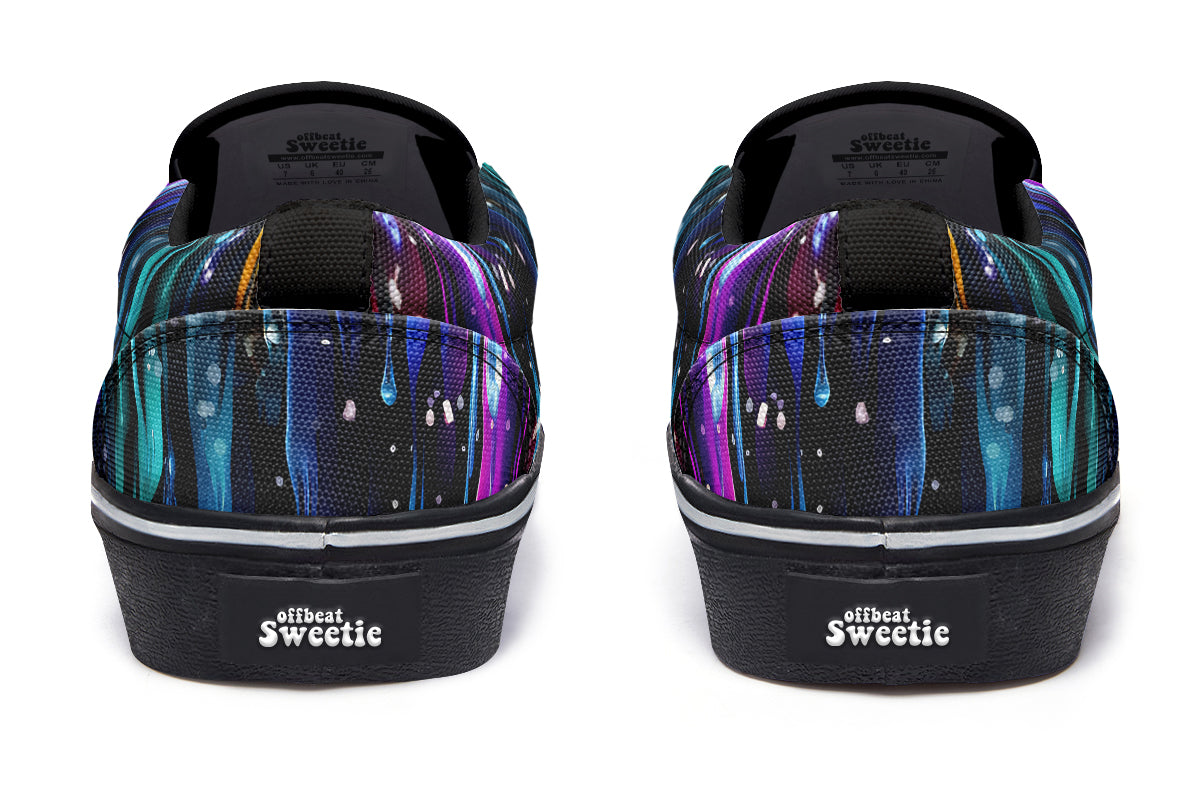 Rainbow Drips Slip Ons - Offbeat Sweetie
