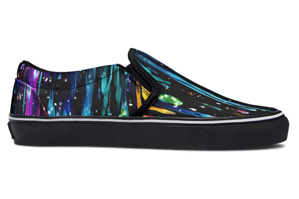 Rainbow Drips Slip Ons - Offbeat Sweetie