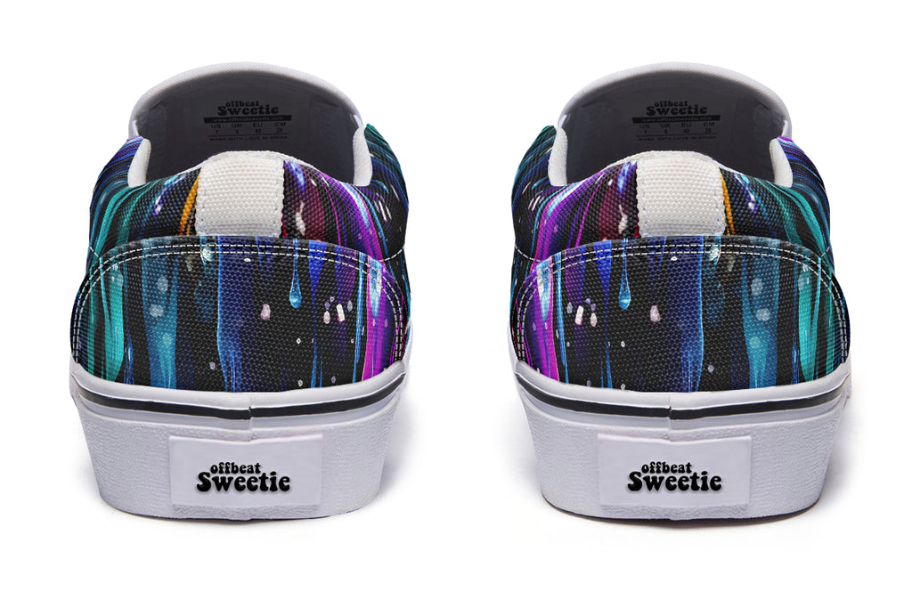 Rainbow Drips Slip Ons - Offbeat Sweetie