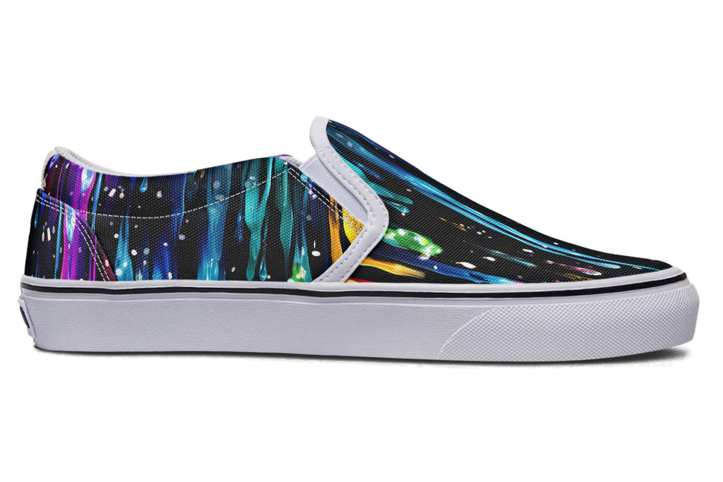 Rainbow Drips Slip Ons - Offbeat Sweetie