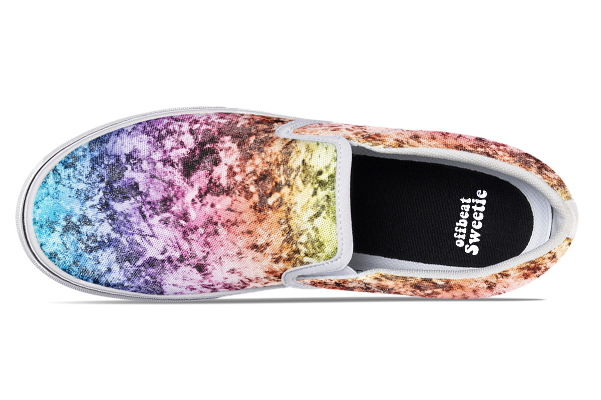 Rainbow Grunge Slip Ons - Offbeat Sweetie