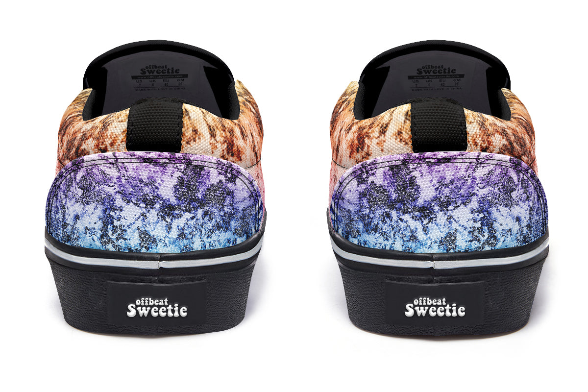 Rainbow Grunge Slip Ons - Offbeat Sweetie