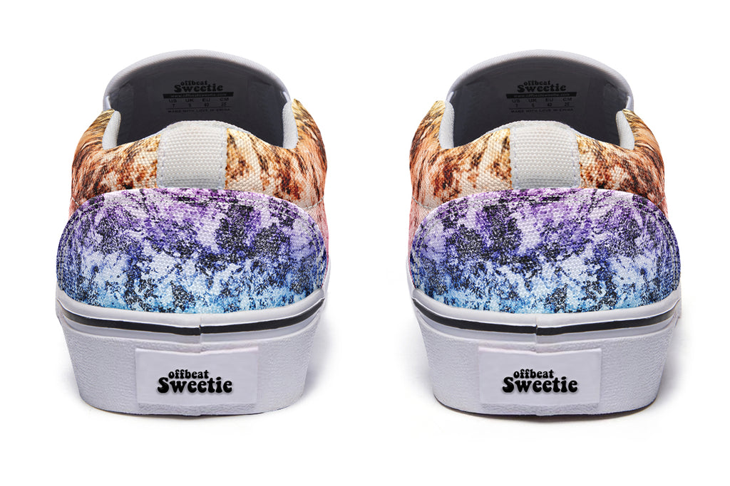 Rainbow Grunge Slip Ons - Offbeat Sweetie