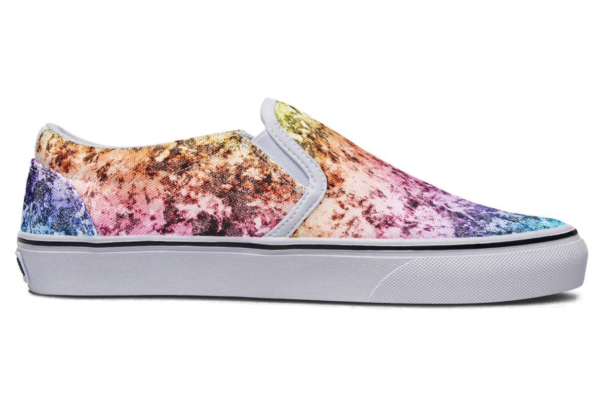 Rainbow Grunge Slip Ons - Offbeat Sweetie