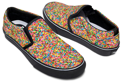 Rainbow Sprinkles Slip Ons - Offbeat Sweetie