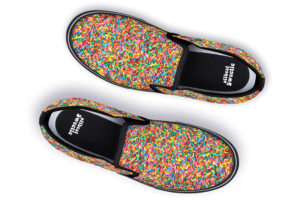 Rainbow Sprinkles Slip Ons - Offbeat Sweetie