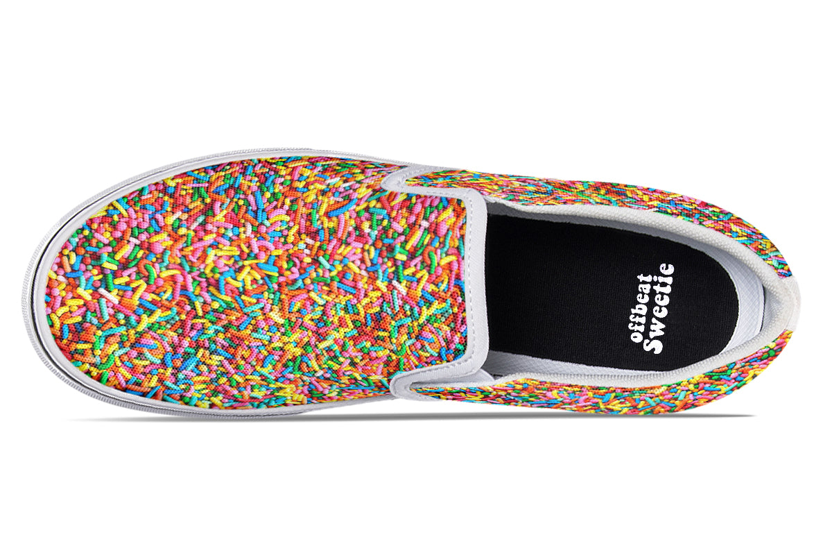 Rainbow Sprinkles Slip Ons - Offbeat Sweetie