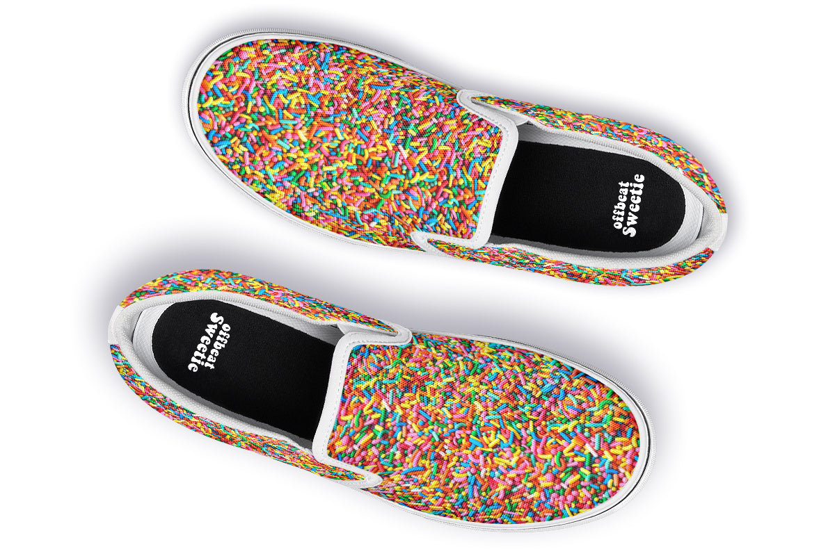 Rainbow Sprinkles Slip Ons - Offbeat Sweetie