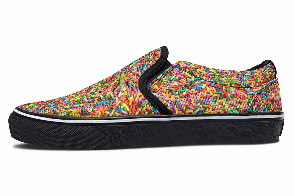 Rainbow Sprinkles Slip Ons - Offbeat Sweetie