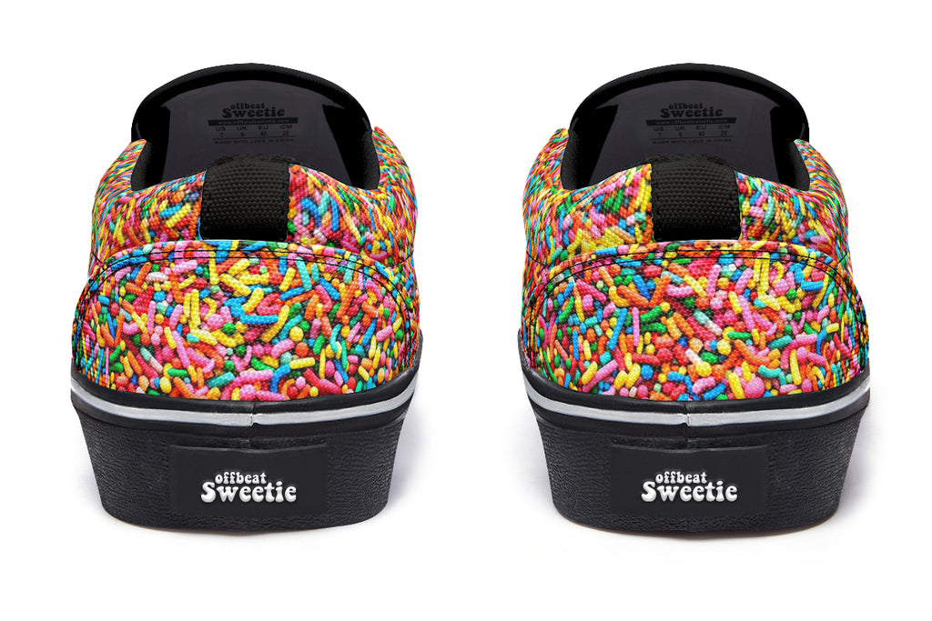 Rainbow Sprinkles Slip Ons - Offbeat Sweetie