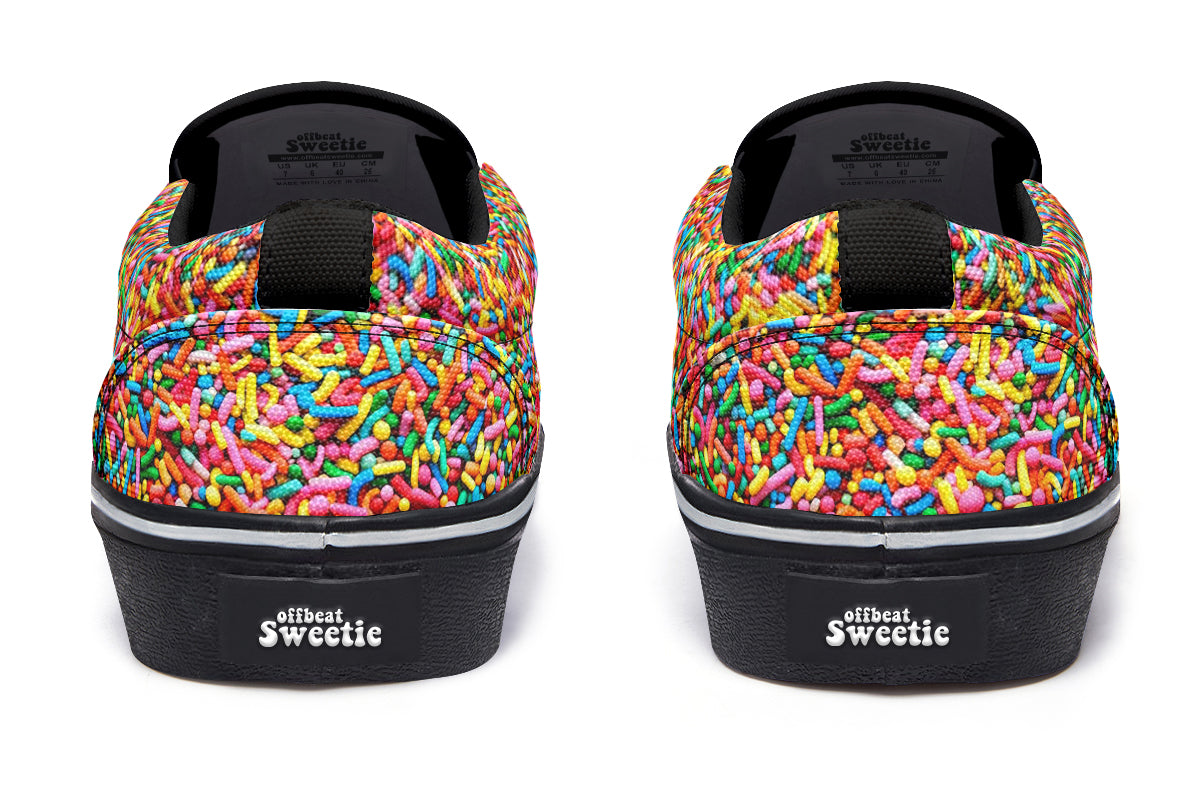 Rainbow Sprinkles Slip Ons - Offbeat Sweetie